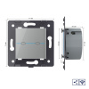 Двухклавишный проходной сенсорный выключатель Livolo Quadro с функцией радиоуправления, цвет серый (механизм)