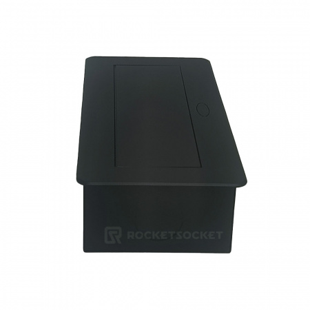 Розетка горизонтальная выдвижная 2 Euro 16A, USB type A+C с блоком 18W RocketSocket, цвет черный