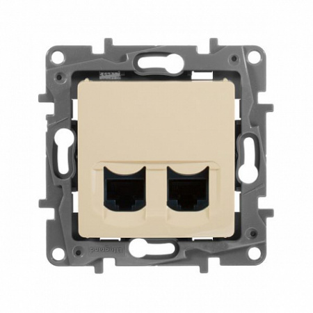 Розетка двойная компьютерная RJ45 UTP Слоновая кость. Legrand Etika
