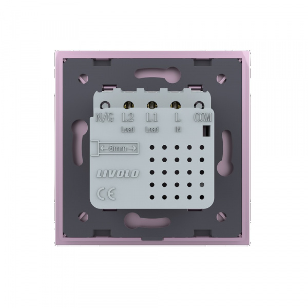 Двухклавишный сенсорный выключатель Livolo Module, цвет розовый