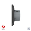Сенсорный проходной выключатель Livolo ZigBee (Wi-Fi) 2 клавиши 1 пост Черный