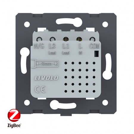Одноклавишный сенсорный выключатель Livolo ZigBee Module, цвет золотой (механизм)