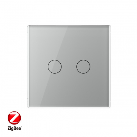 Сенсорный выключатель Livolo ZigBee (Wi-Fi) 2 клавиши 1 пост Серый