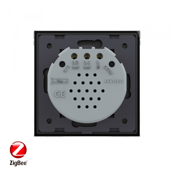 Сенсорный выключатель Livolo ZigBee (Wi-Fi) 2 клавиши 1 пост Черный