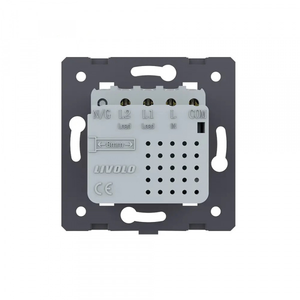 Сенсорный выключатель для штор Livolo ZigBee Module, цвет серый (механизм) VL-FC2WZ-2IP