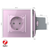 Розетка электрическая ZigBee (Wi-Fi) с заземлением защитными шторками 16A Livolo 1 пост Розовая