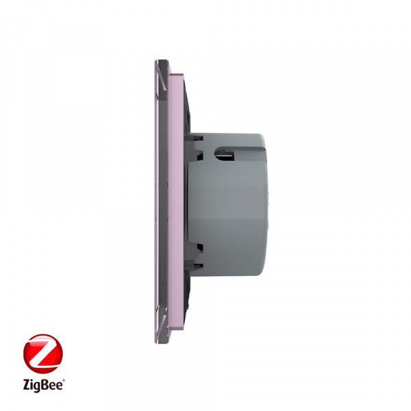 Сенсорный выключатель Livolo ZigBee (Wi-Fi) 2 клавиши 1 пост Розовый