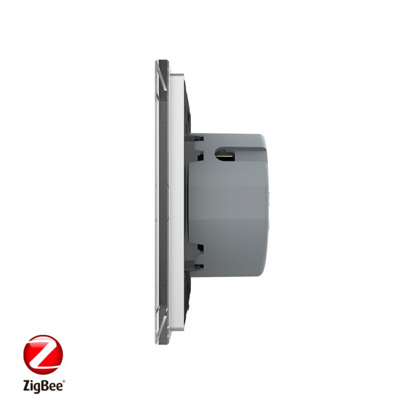 Сенсорный выключатель Livolo ZigBee (Wi-Fi) 2 клавиши 1 пост Серый