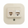 Розетка телефон+компьютер RJ11+RJ45 UTP кат.5е. Слоновая кость. Legrand Quteo
