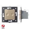Двухклавишный сенсорный выключатель Livolo ZigBee Module, цвет золотой (механизм)