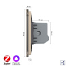 Одноклавишный проходной умный сенсорный выключатель Livolo ZigBee, 1 пост, Золотой VL-C701SZ-2AG
