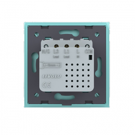 Двухклавишный сенсорный выключатель Livolo Module, цвет зеленый
