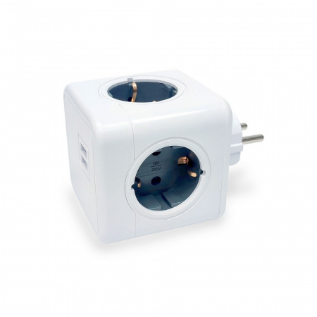 Разветвитель Cube Original 5 Euro 16A RocketSocket, GN1203 цвет белый-серый