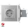 Розетка электрическая ZigBee (Wi-Fi) с заземлением защитными шторками 16A Livolo 1 пост Серая