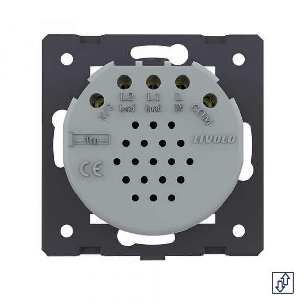Сенсорный импульсный выключатель для жалюзей 2 клавиши LIVOLO Quadro VL-Q702W (механизм)