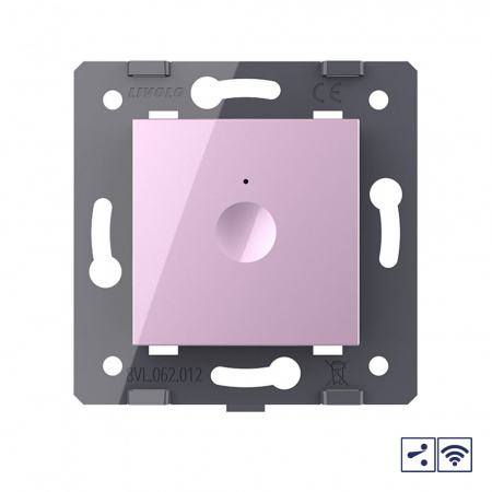 Одноклавишный проходной сенсорный выключатель Livolo Module с функцией радиоуправления, цвет розовый (механизм)