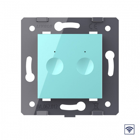Двухклавишный сенсорный выключатель Livolo Module с функцией радиоуправления, цвет зеленый (механизм)