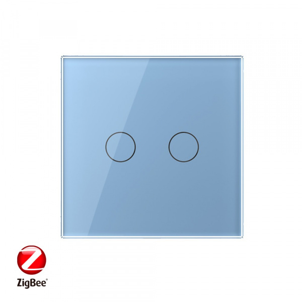 Сенсорный выключатель Livolo ZigBee (Wi-Fi) 2 клавиши 1 пост Синий