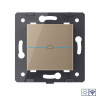 Одноклавишный сенсорный выключатель Livolo Quadro сухой контакт с функцией радиоуправления, цвет золотой (механизм)