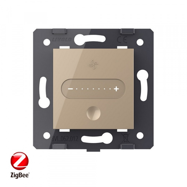 Регулятор вытяжки ZigBee Livolo, цвет золотой (механизм) VL-FC1GZ-2AP