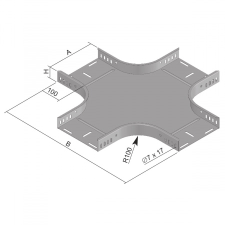 ответвитель крестообразный KR 110X300_S