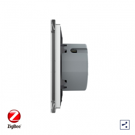 Сенсорный проходной выключатель Livolo ZigBee (Wi-Fi) 1 клавиша 1 пост Серый