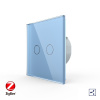 Сенсорный проходной выключатель Livolo ZigBee (Wi-Fi) 2 клавиши 1 пост Синий
