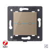Двухклавишный проходной сенсорный выключатель Livolo ZigBee Quadro, цвет золотой (механизм)