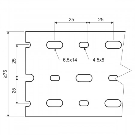 Перфорированный канал DIN RK 75X75 DIN_LD