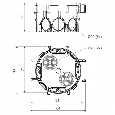 приборная коробка KP 67/2_ST