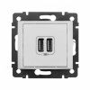 Зарядное устройство с 2-мя коннекторами USB 1500 мА Белый. Legrand Valena