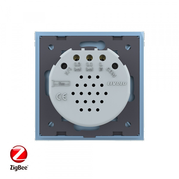 Сенсорный выключатель Livolo ZigBee (Wi-Fi) 2 клавиши 1 пост Синий