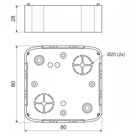 приборная коробка LK 80X28 T_SD